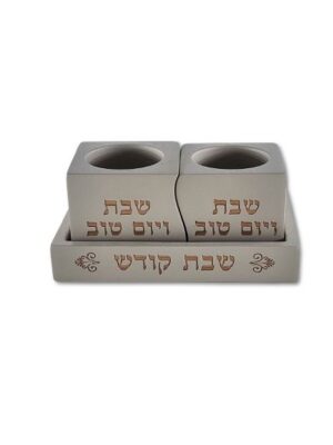 פמוטים דגם -עטרה גוון בטון חלק