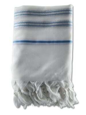 טלית אקרילן לבנה מהודרת דגם -נועם